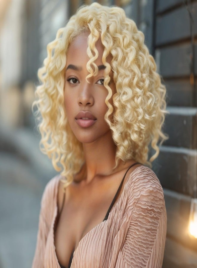 MIMAN 5 Packs 8 Inch Short Jamaican Bounce Crochet Hair Braids Synthetic Light Blonde Beach Curl Ocean Wave Crochet Braiding Hair Extention for Black Women DIY Mohawk Braided Bun Ponytail Hairstyle - Image 1